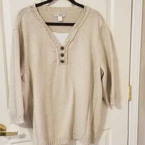 Plus size CJ Banks cream sweater